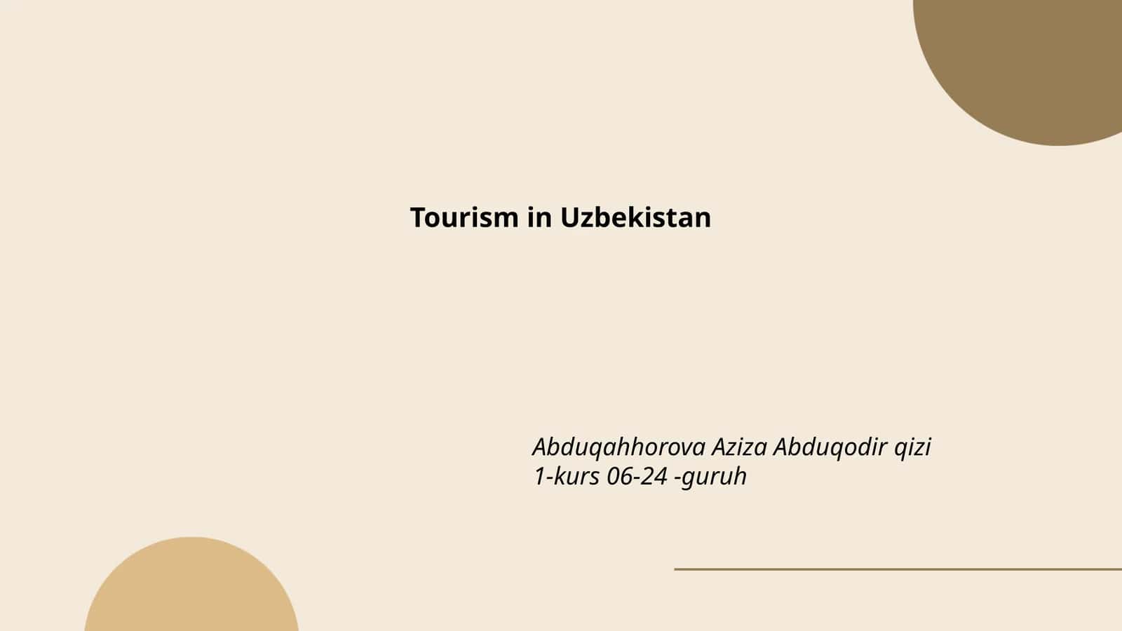 Tourism in Uzbekistan 1