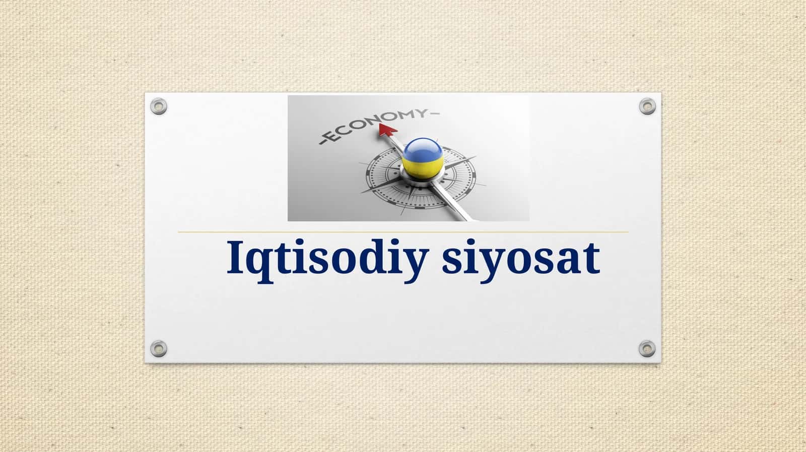Iqtisodiy siyosat 1