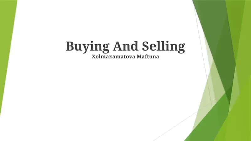 Buying And Selling 1