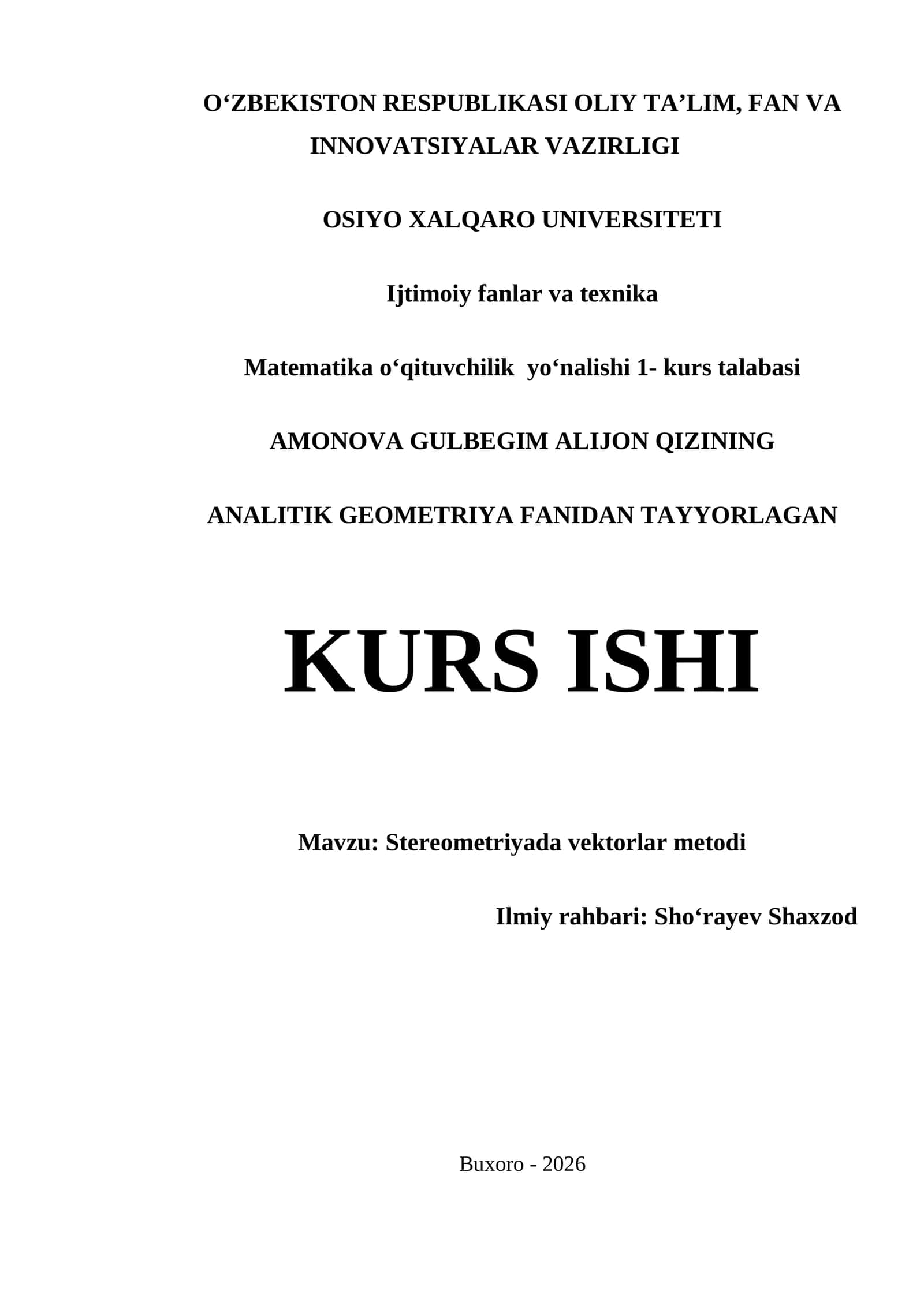 Stereometriyada vektorlar metodi 1