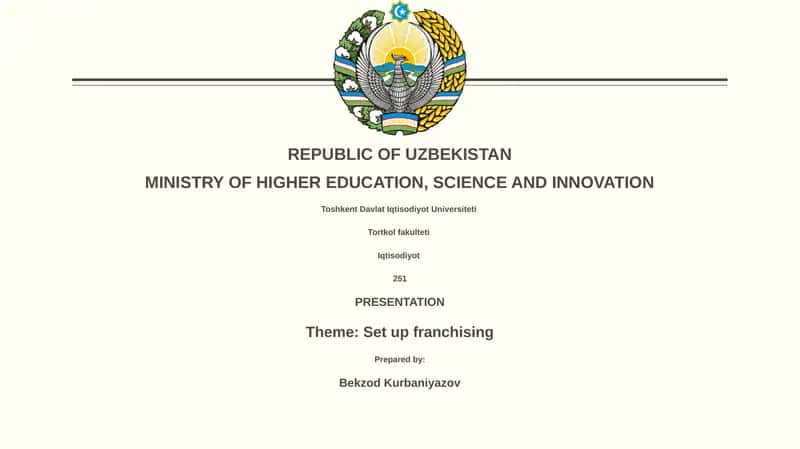 Set up franchising 1