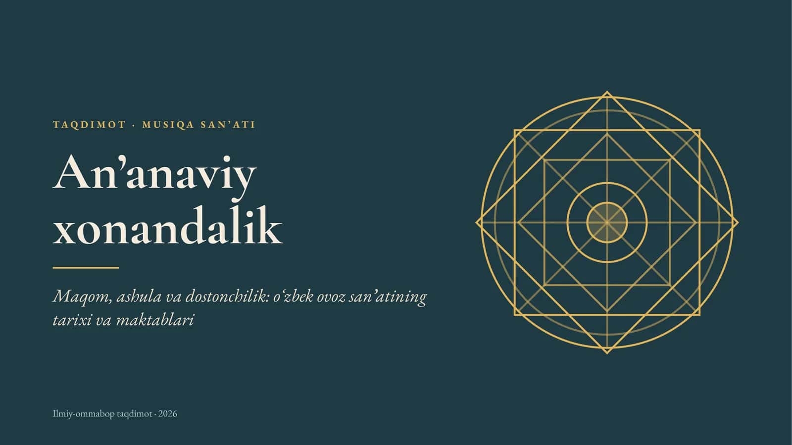 MUSIQA SANʼATI Anʼanaviy xonandalik 1