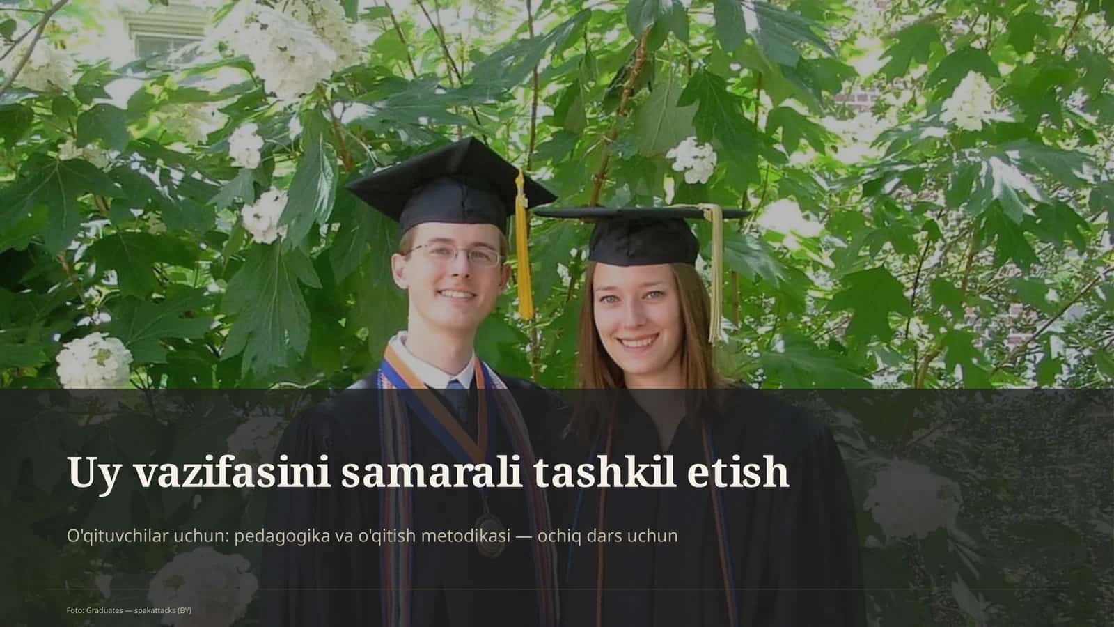 Uy vazifasini samarali tashkil etish 1