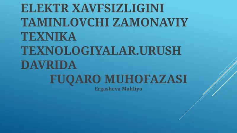Elektr Xavfsizligi 1