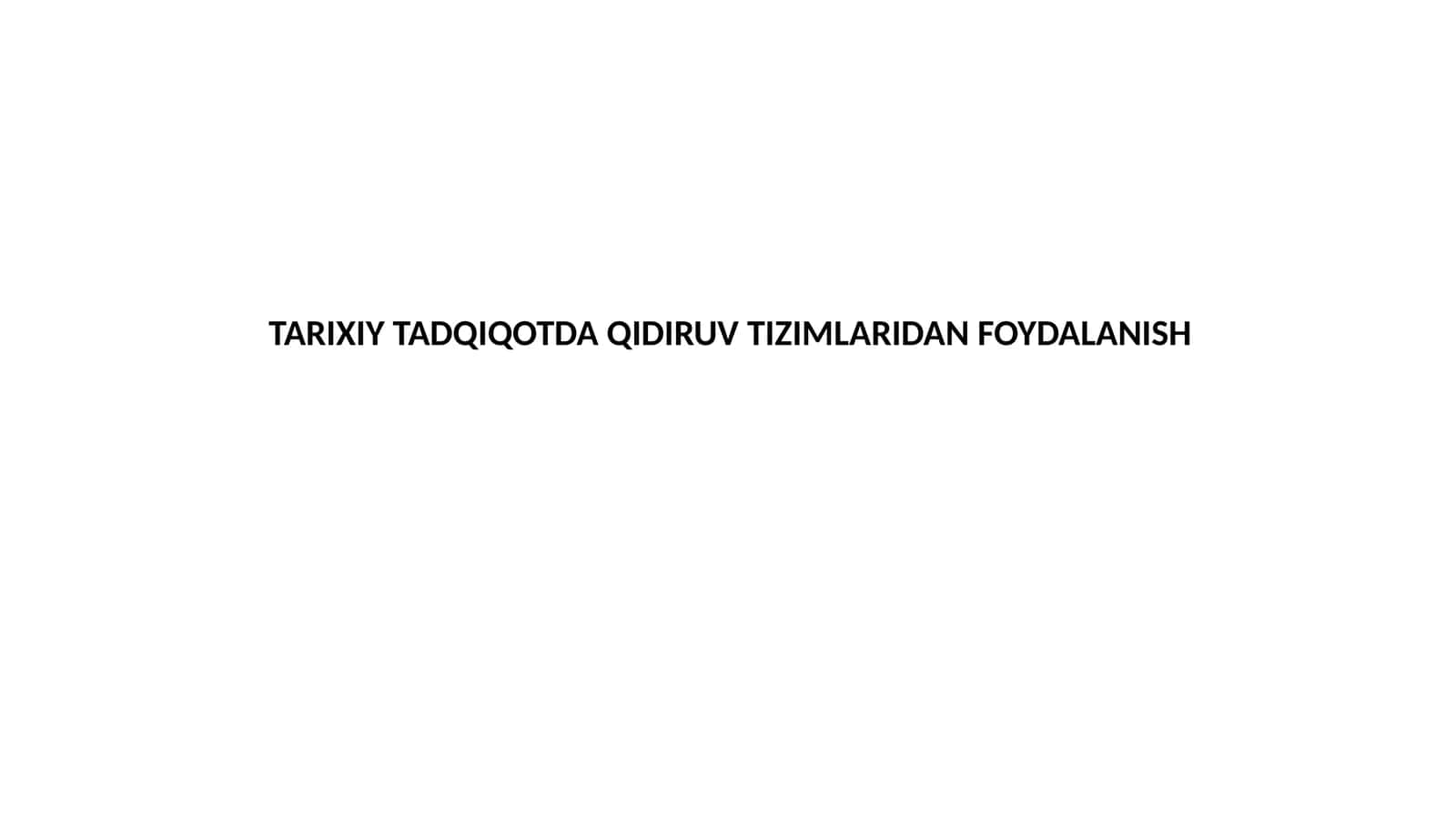 QIDIRUVTIZIMLARIDANFOYDALANISH 1
