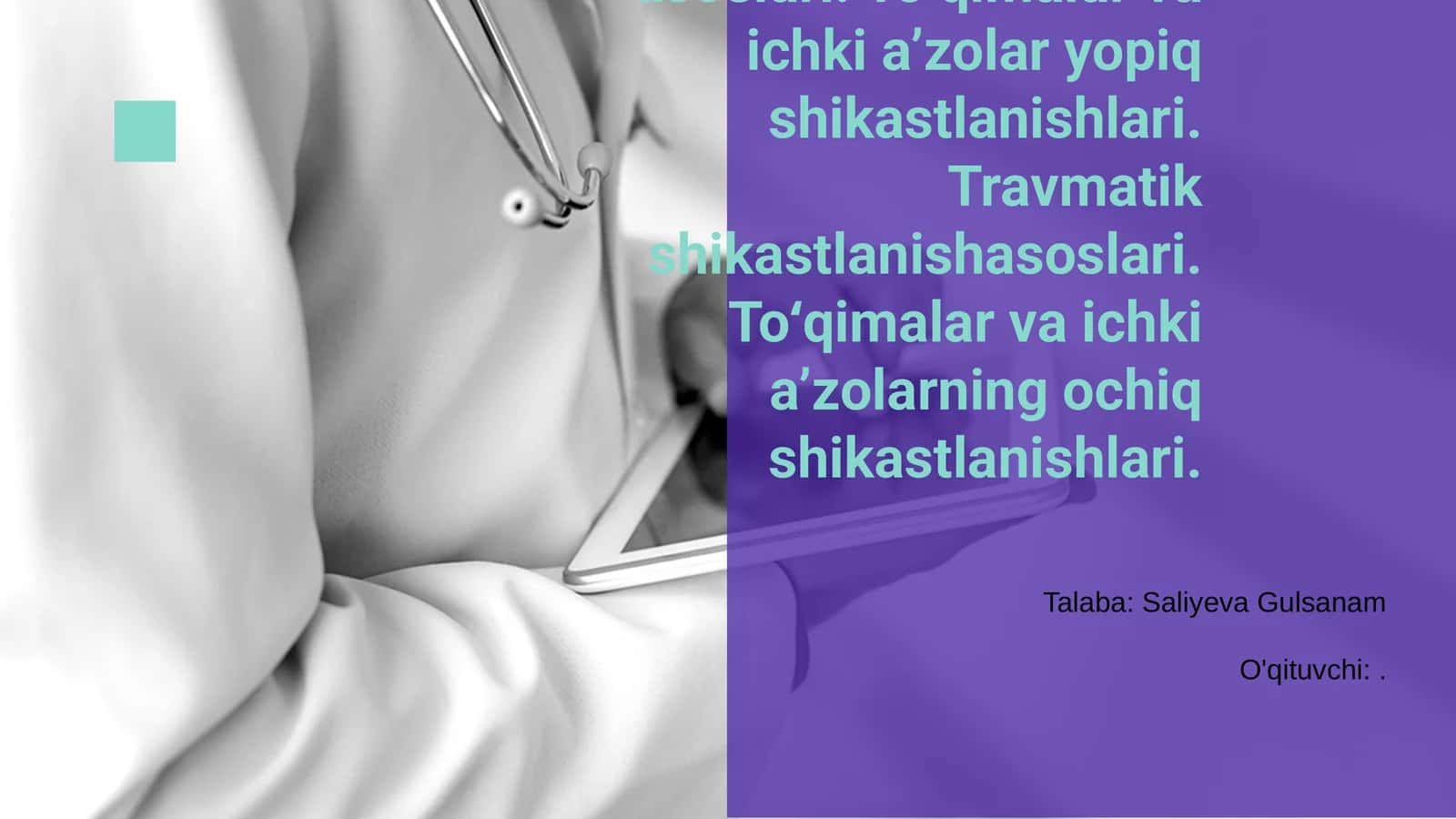 Travmatik shikastlanish asoslari 1