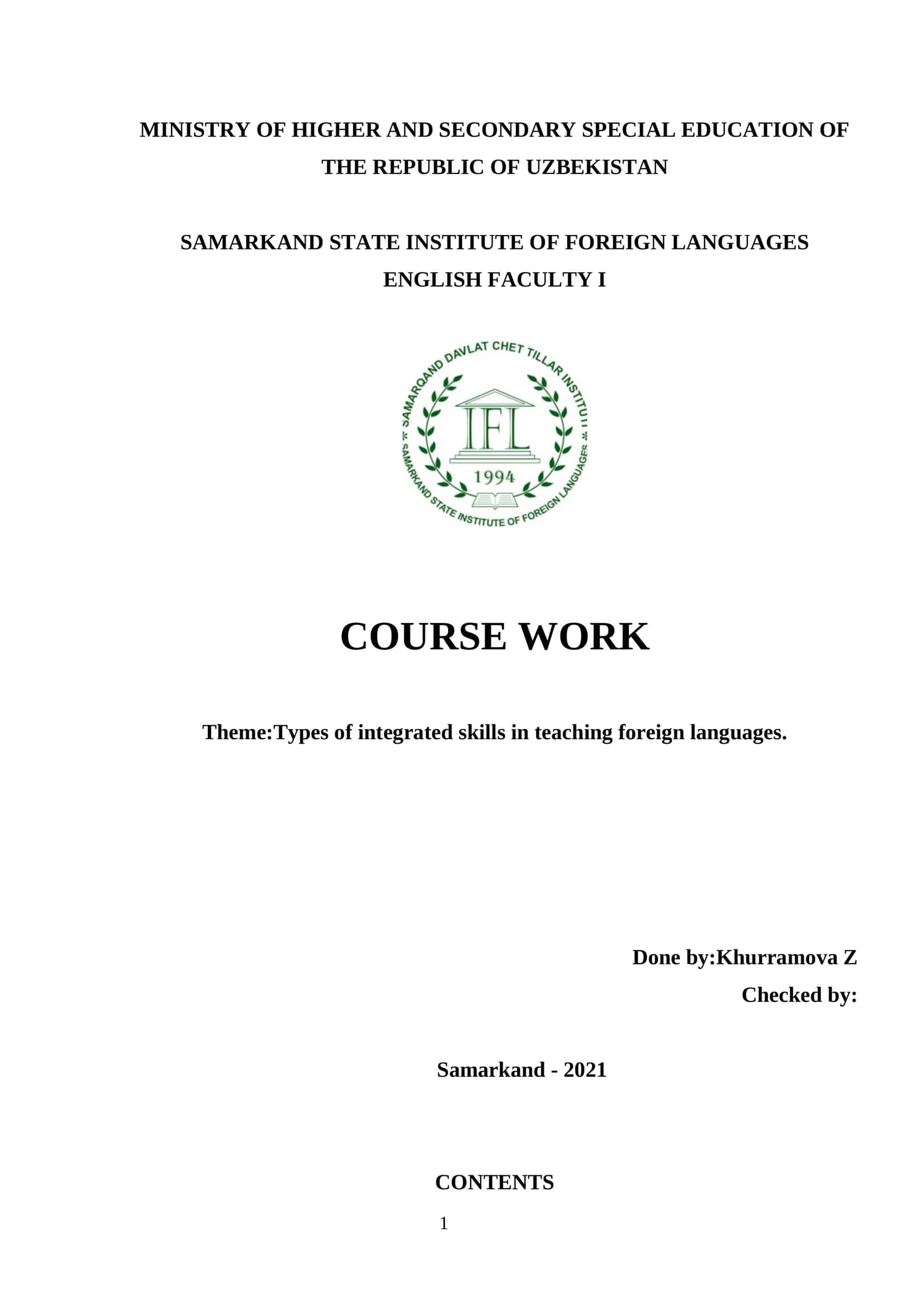 Types of integrated skills in teaching foreign languages 1