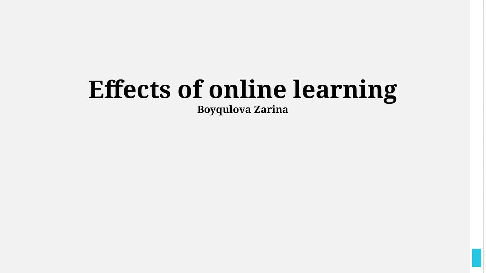 Effects of online learning 1