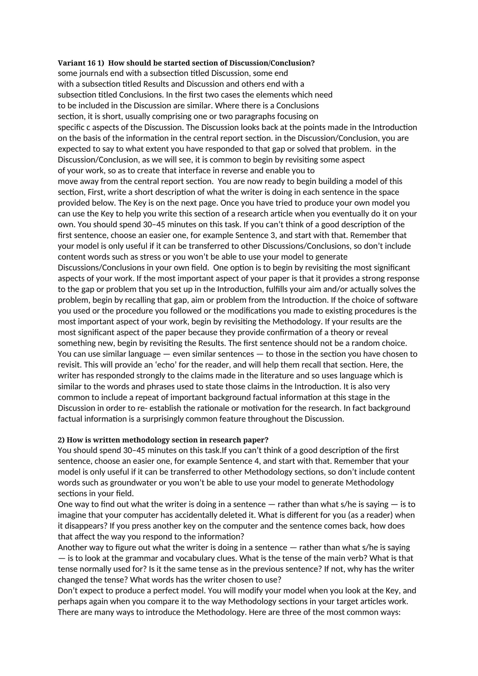 Section of Discussion/Conclusion 1