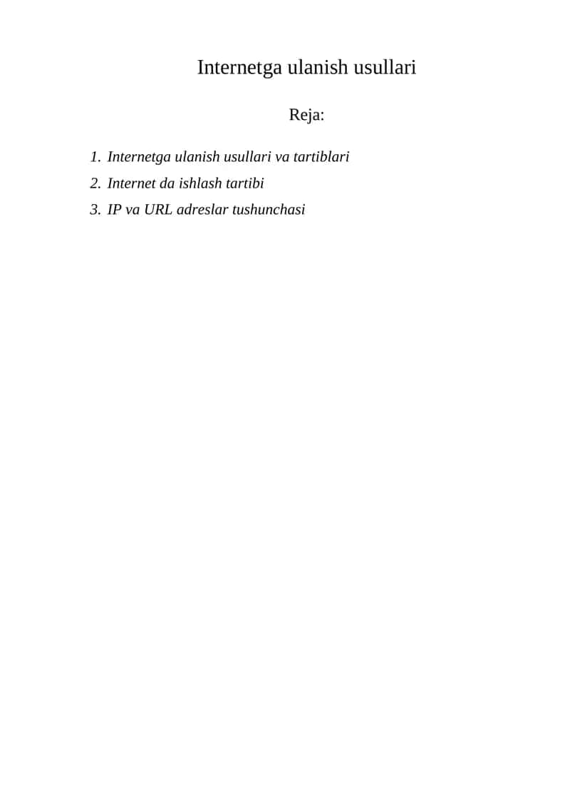 Internetga ulanish usullari 1