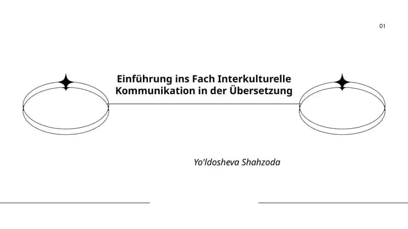 Einführung ins Fach Interkulturelle Kommunikation in der Übersetzung 1