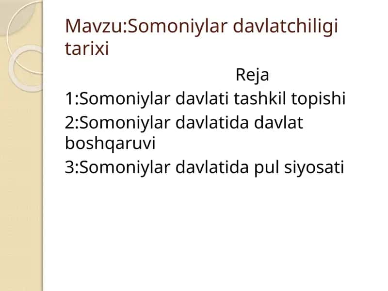 Somoniylar davlatchiligi 1