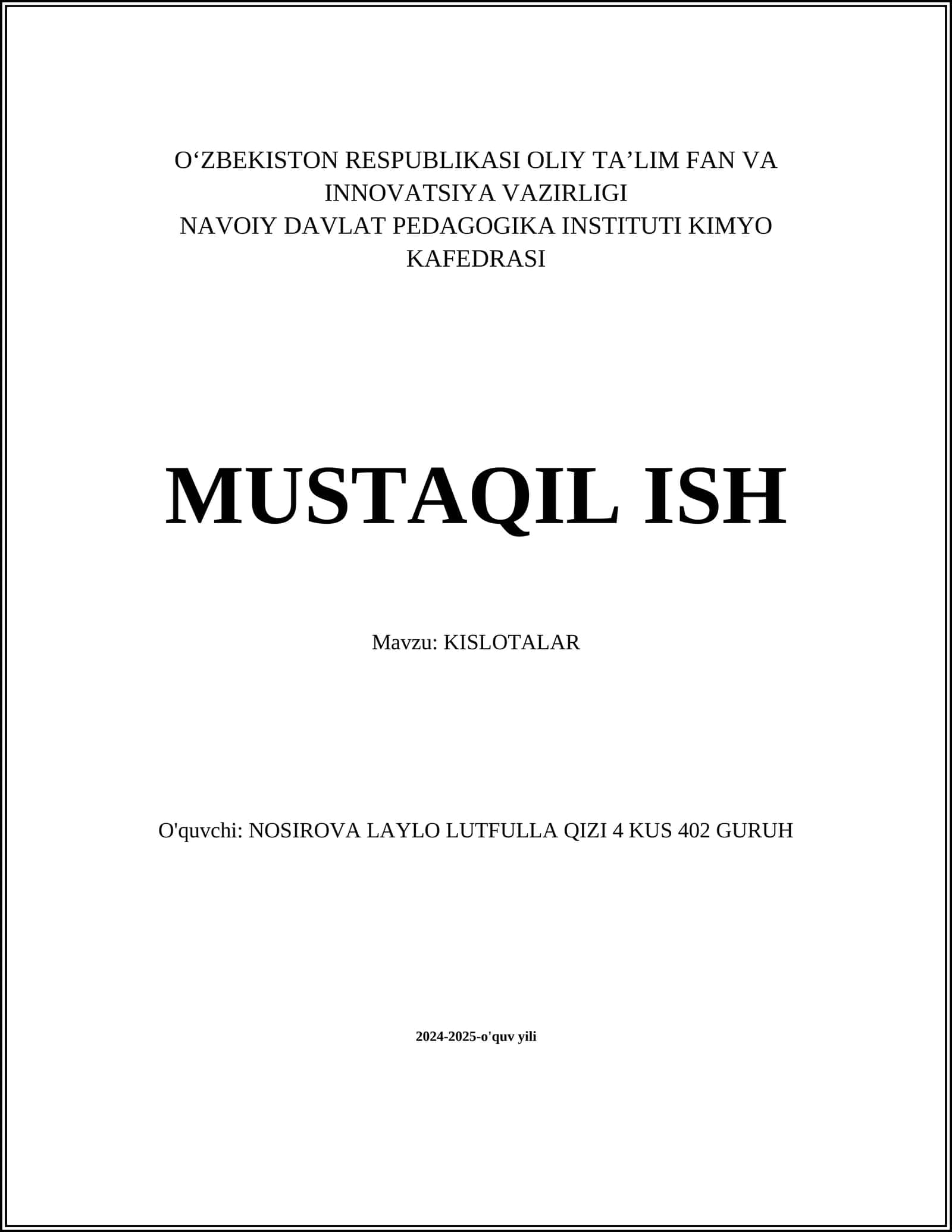 KISLOTALAR 1