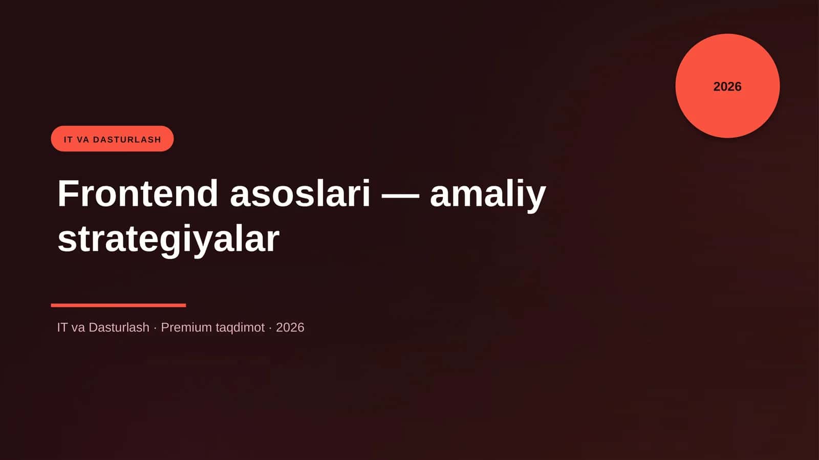 Frontend asoslari — amaliy strategiyalar 1