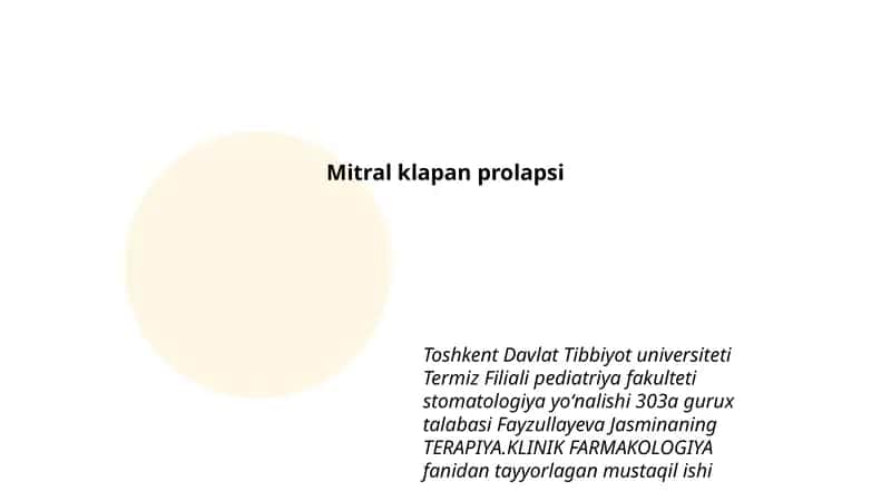 Mitral klapan prolapsi 1