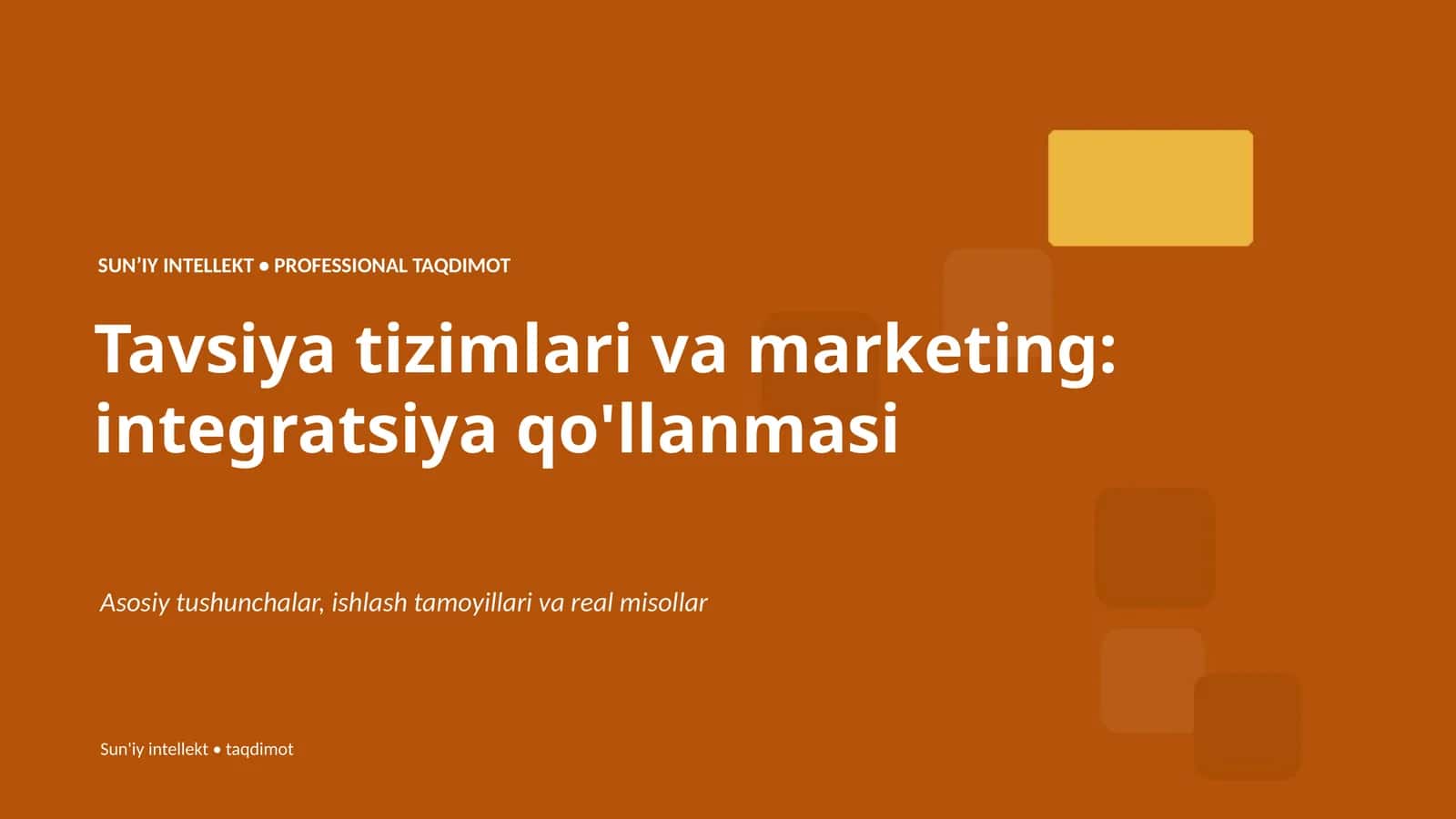 SUNʼIY INTELLEKT • PROFESSIONAL TAQDIMOT 1