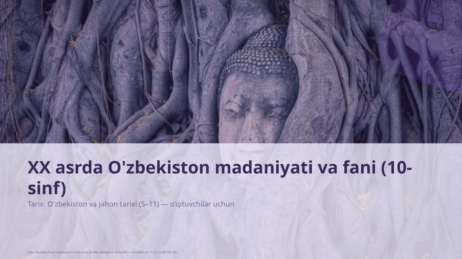 XX asrda O'zbekiston madaniyati va fani (10-sinf) 1