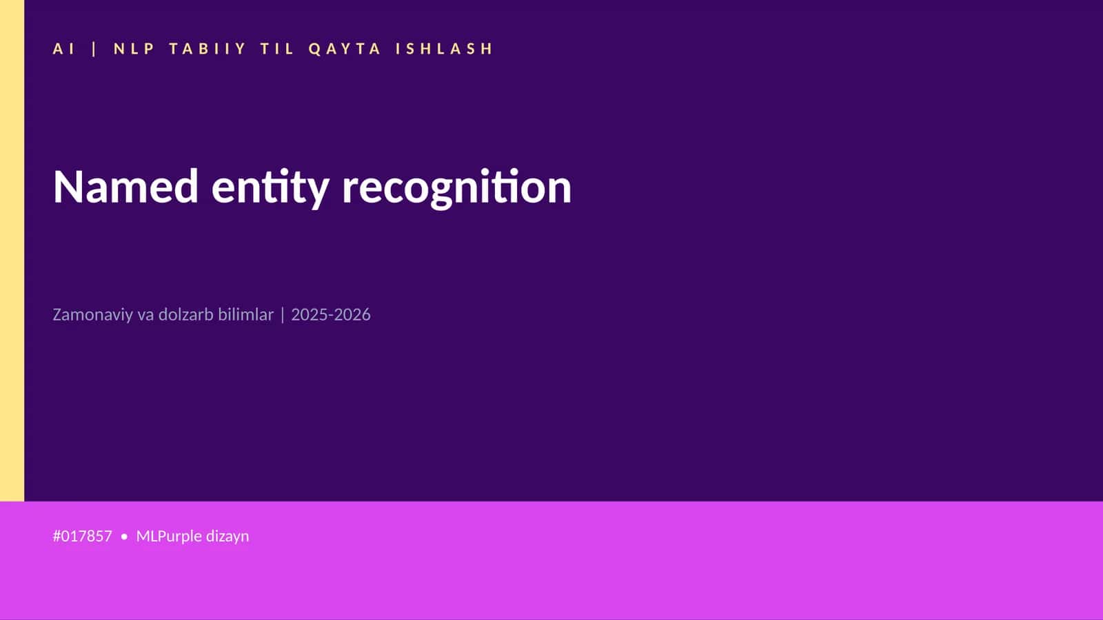 Named entity recognition 1