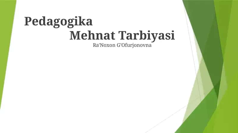 Mehmat Tarbiyasi 1