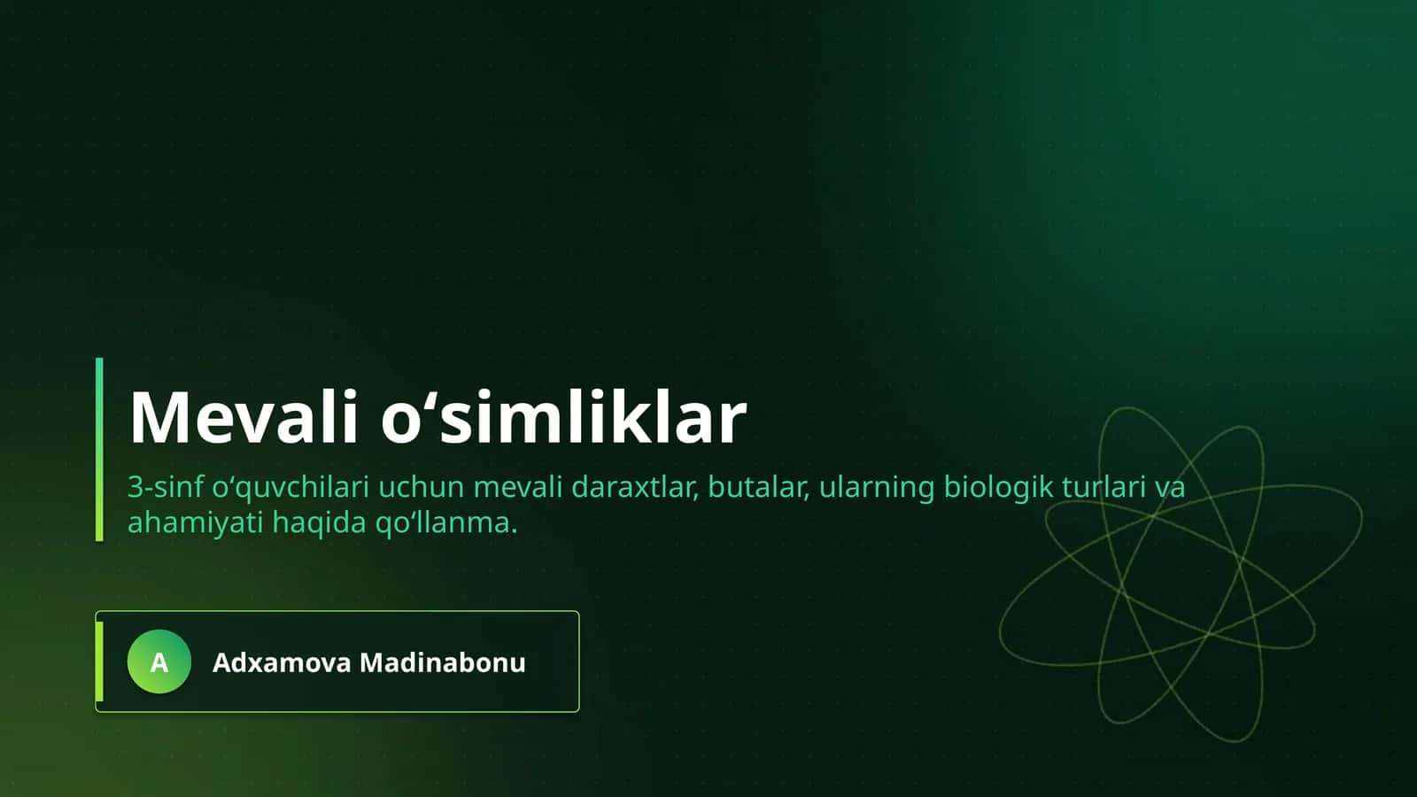 Mevali oʻsimliklar 1