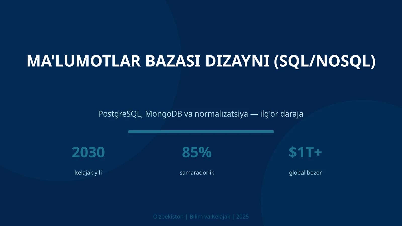 Ma'lumotlar Bazasi Dizayni 1