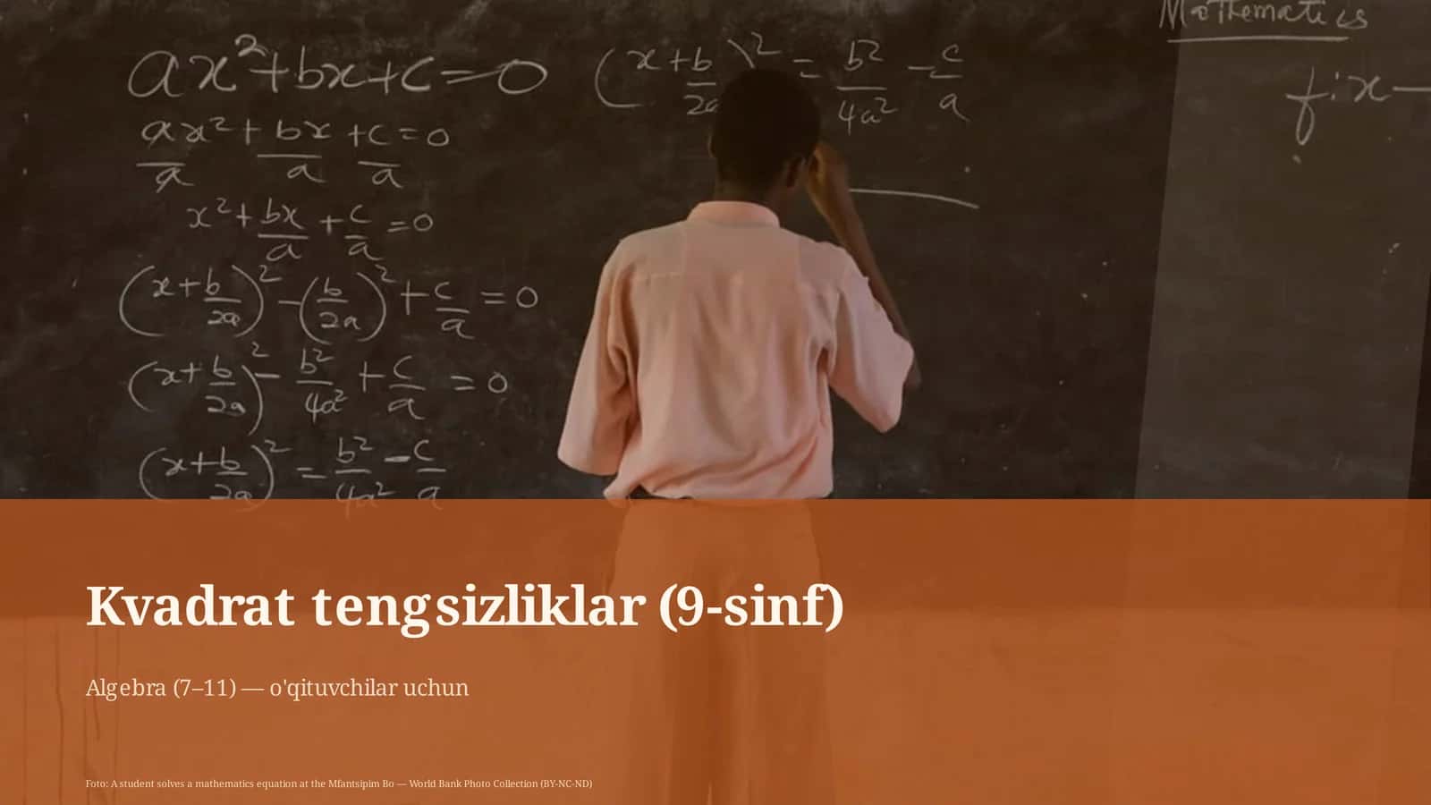 Kvadrat tengsizliklar (9-sinf) 1