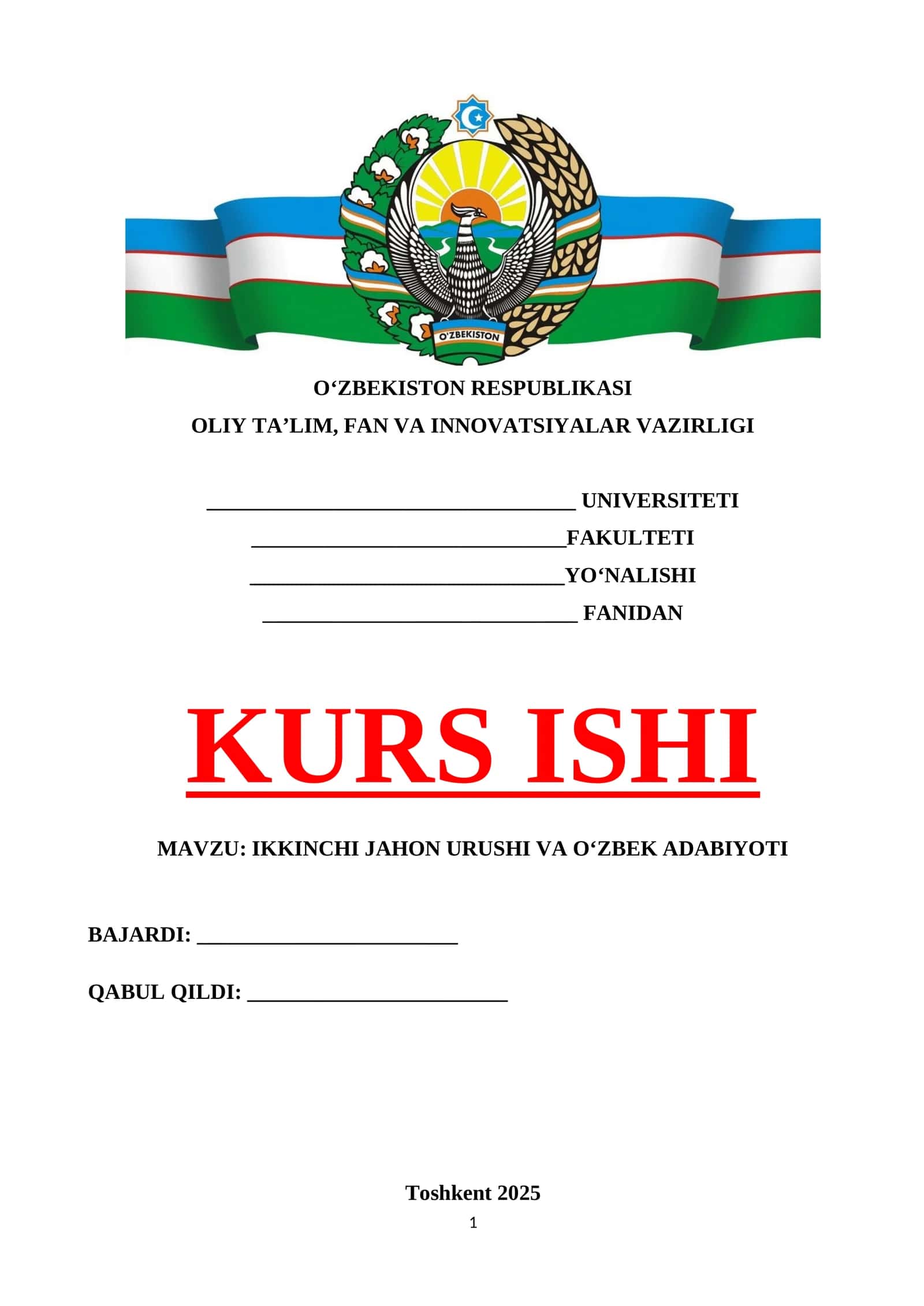 IKKINCHI JAHON URUSHI VA O‘ZBEK ADABIYOTI 1