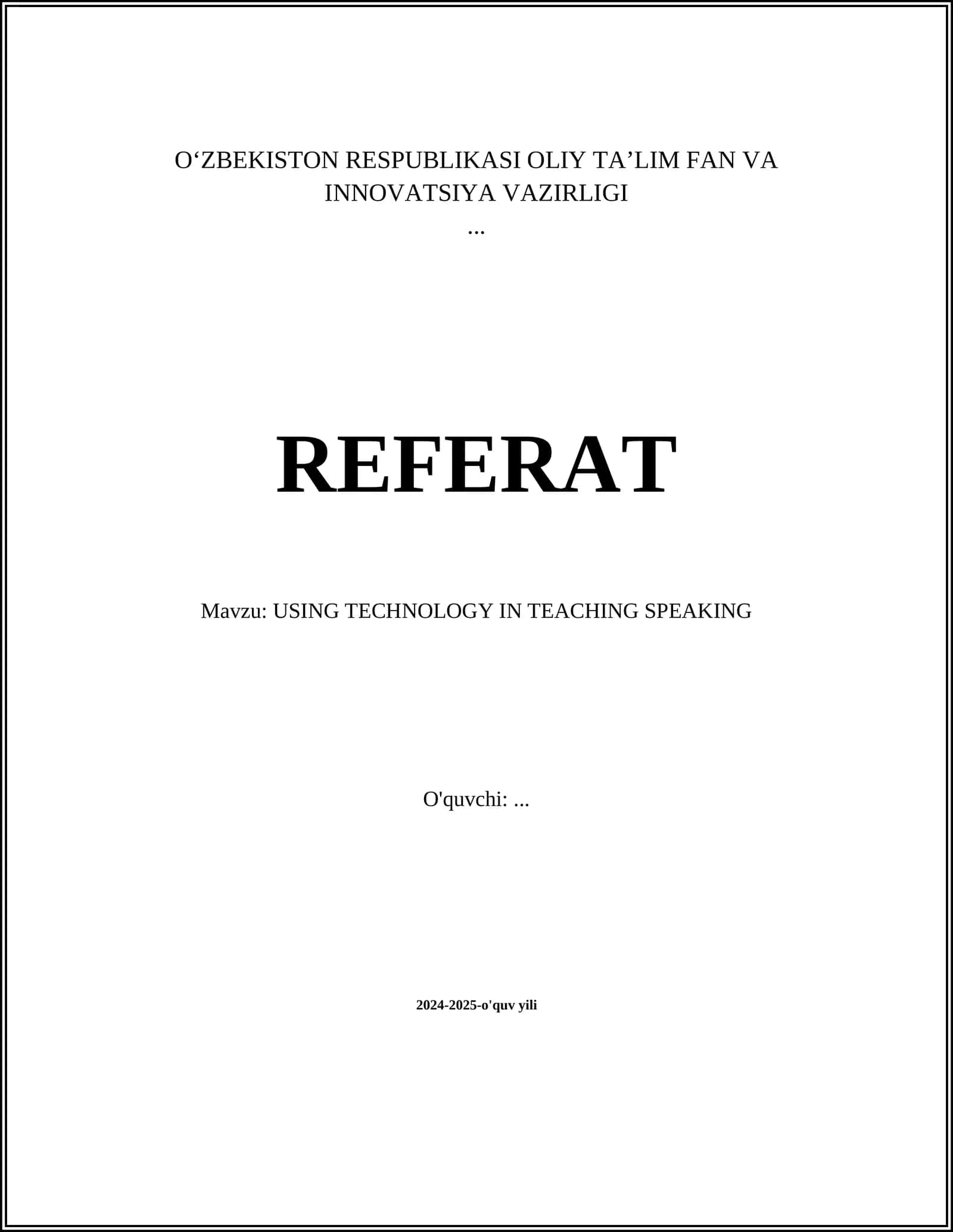 USING TECHNOLOGY IN TEACHING SPEAKING 1