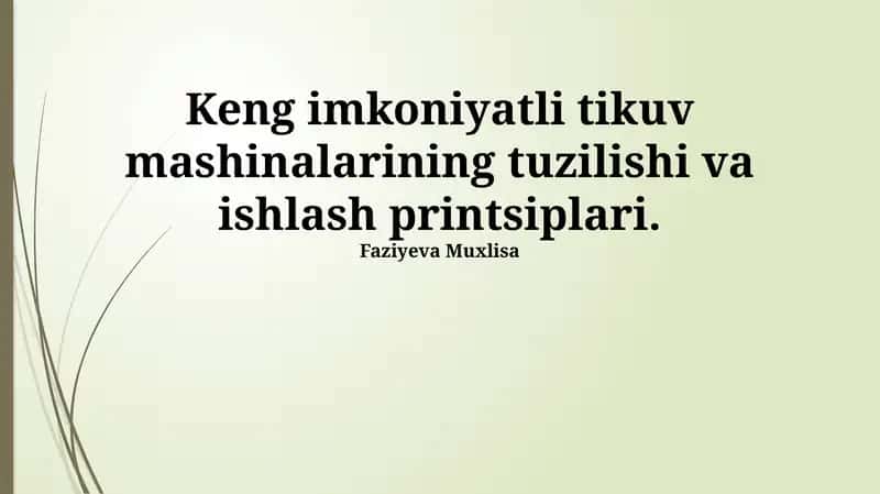 Yuqori samarali tikuv mashinalarining tuzilishi 1