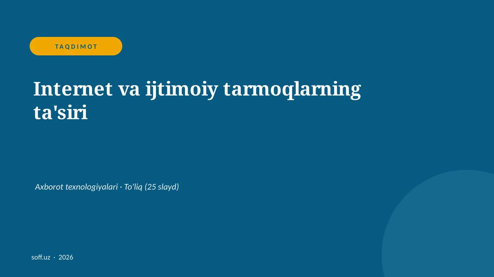 Internet va ijtimoiy tarmoqlarning ta'siri 1