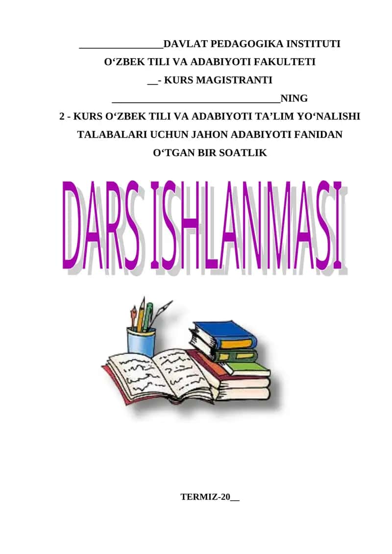 Jahon adabiyoti ochiq dars 1