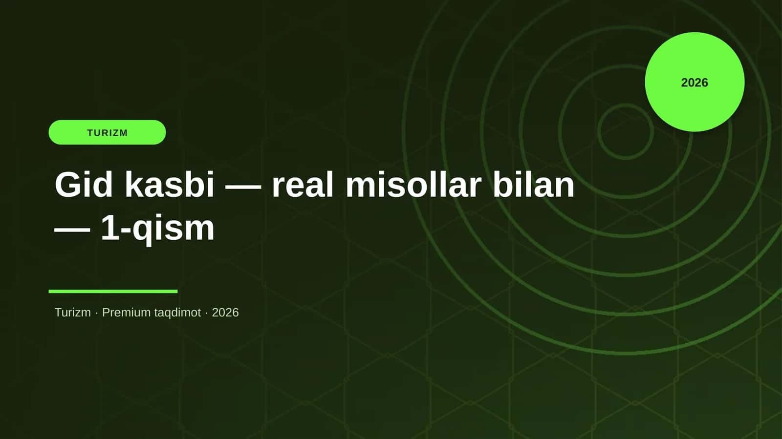 Gid kasbi — real misollar bilan — 1-qism 1