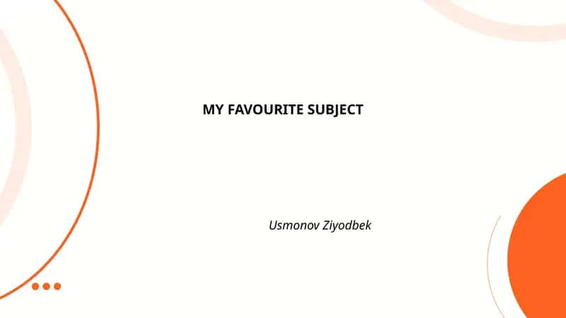MY FAVOURITE SUBJECT 1
