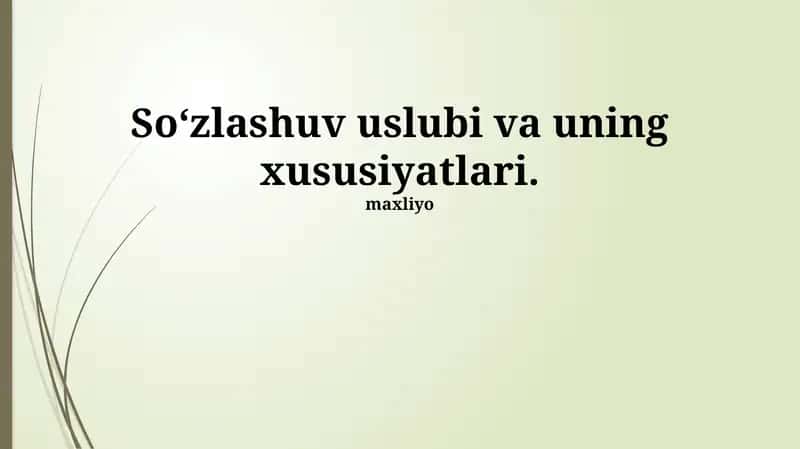 Muloqot Uslubi 1