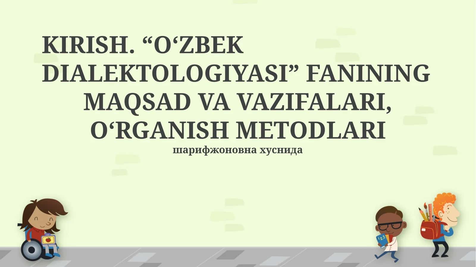 O‘ZBEK DIALEKTOLOGIYASI 1