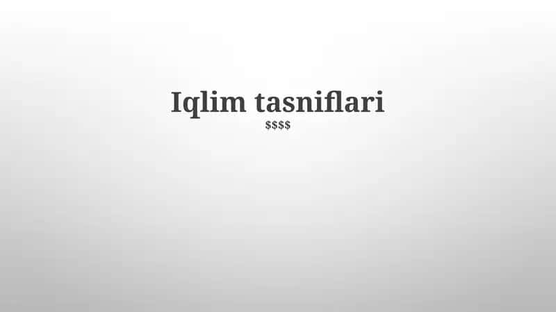 Iqlim tasniflari 1