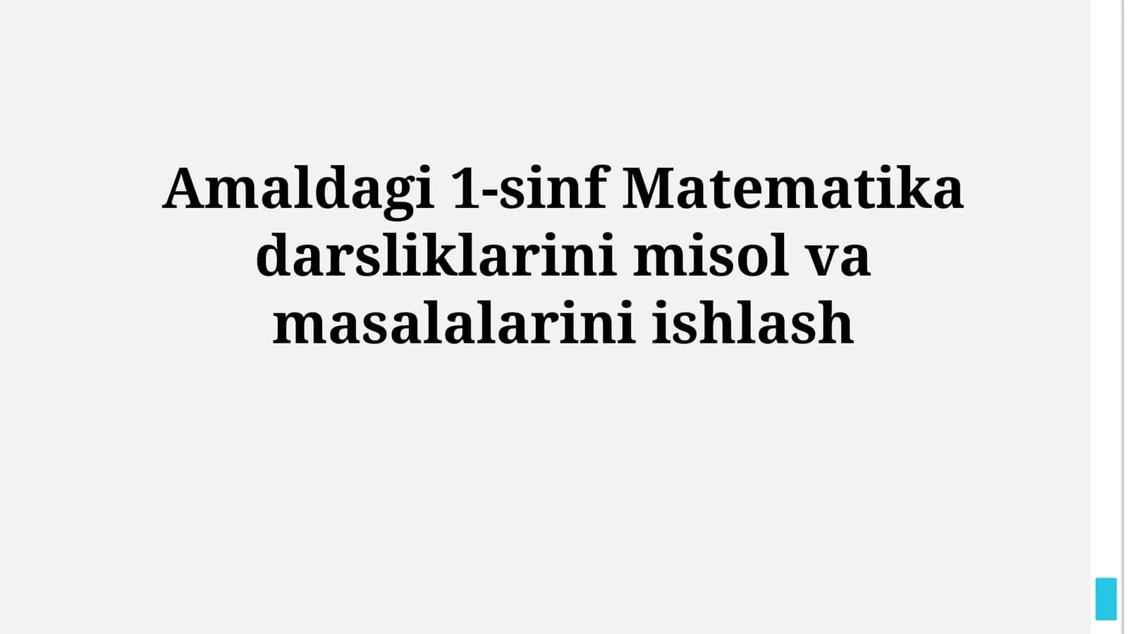 1-sinf Matematika darsliklari 1