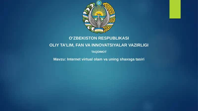 Internet va Virtual Olam: Shaxsga Ta'siri 1