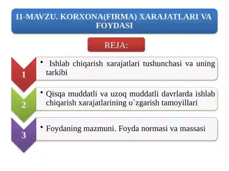 Umumiy xarajatlar