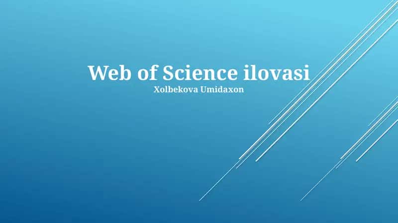Web of Science ilovasi 1