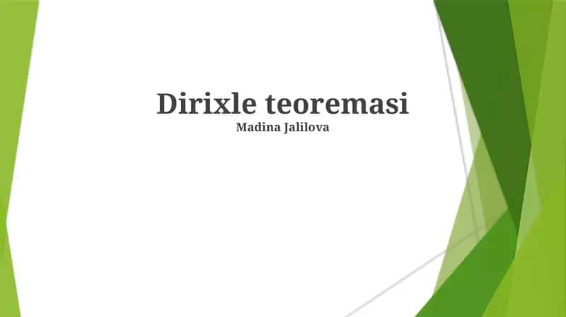 Dirixle teoremasi 1