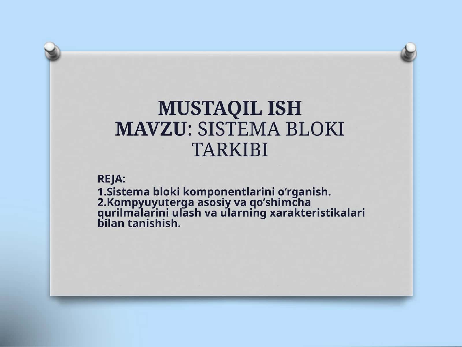 SISTEMA BLOKI TARKIBI 1