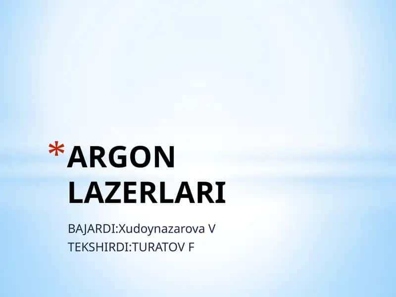 Argon lazerlari 1