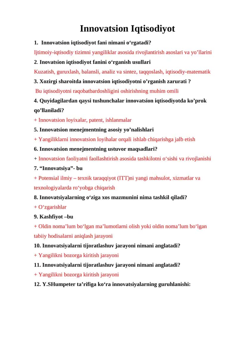 Innovatsion Iqtisodiyot 1