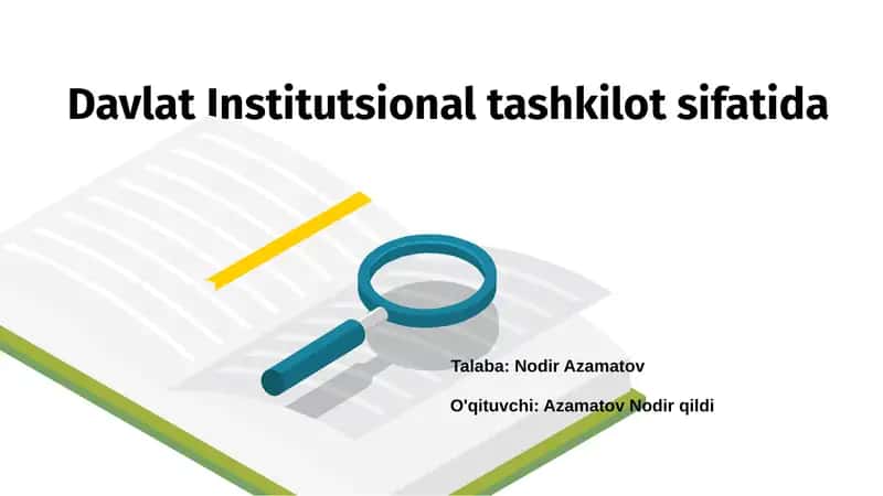 Davlat Institutsional tashkilot sifatida 1