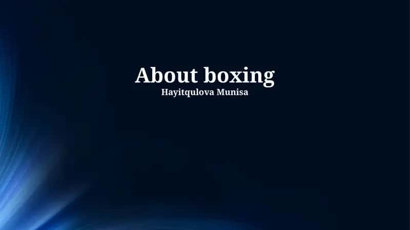 About boxing 1