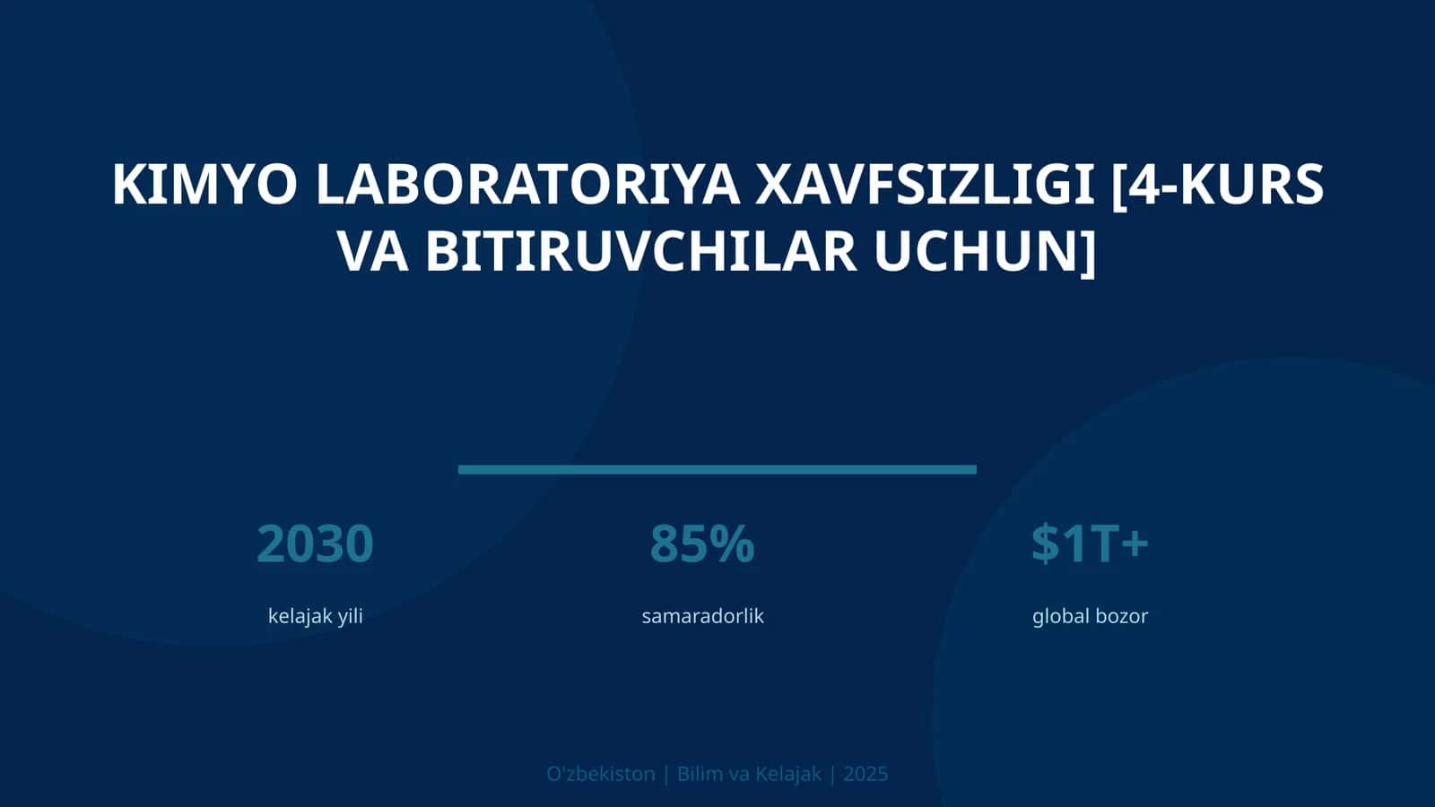 Kimyo laboratoriya xavfsizligi [4-kurs va bitiruvchilar uchun] 1