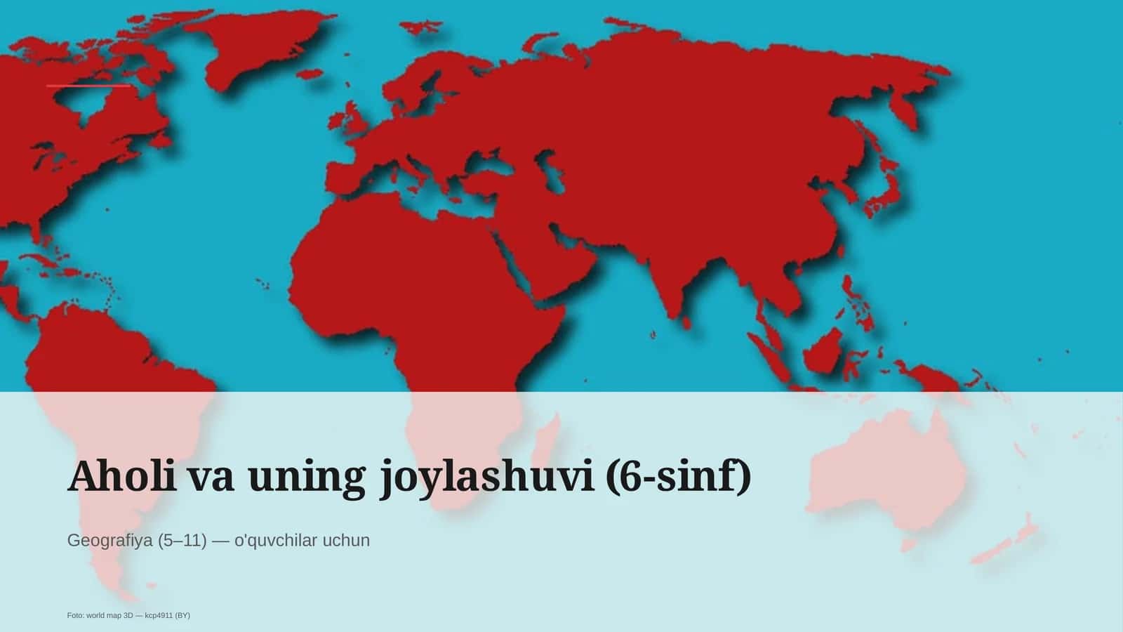 Aholi va uning joylashuvi (6-sinf) 1