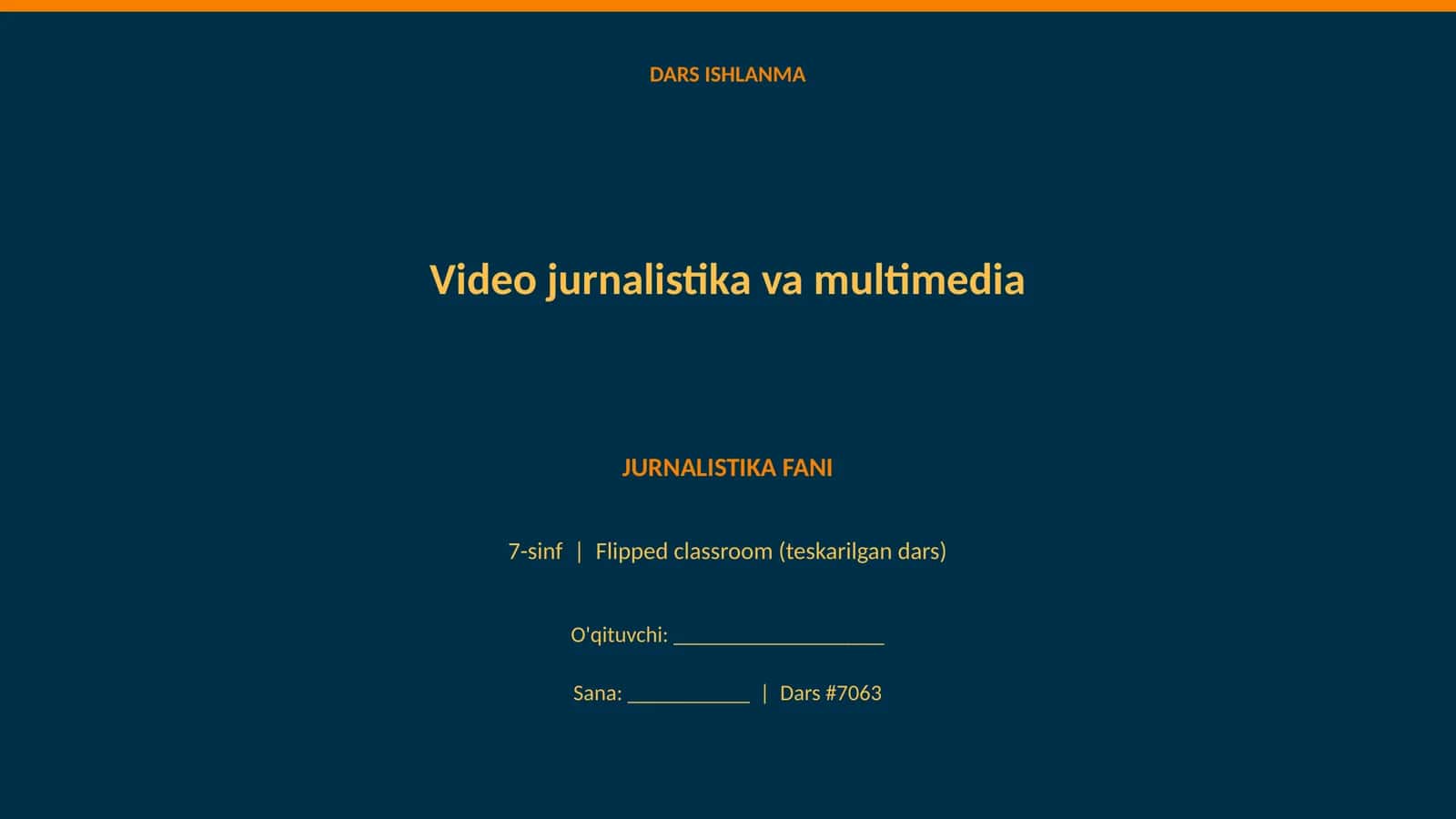 Video jurnalistika va multimedia 1
