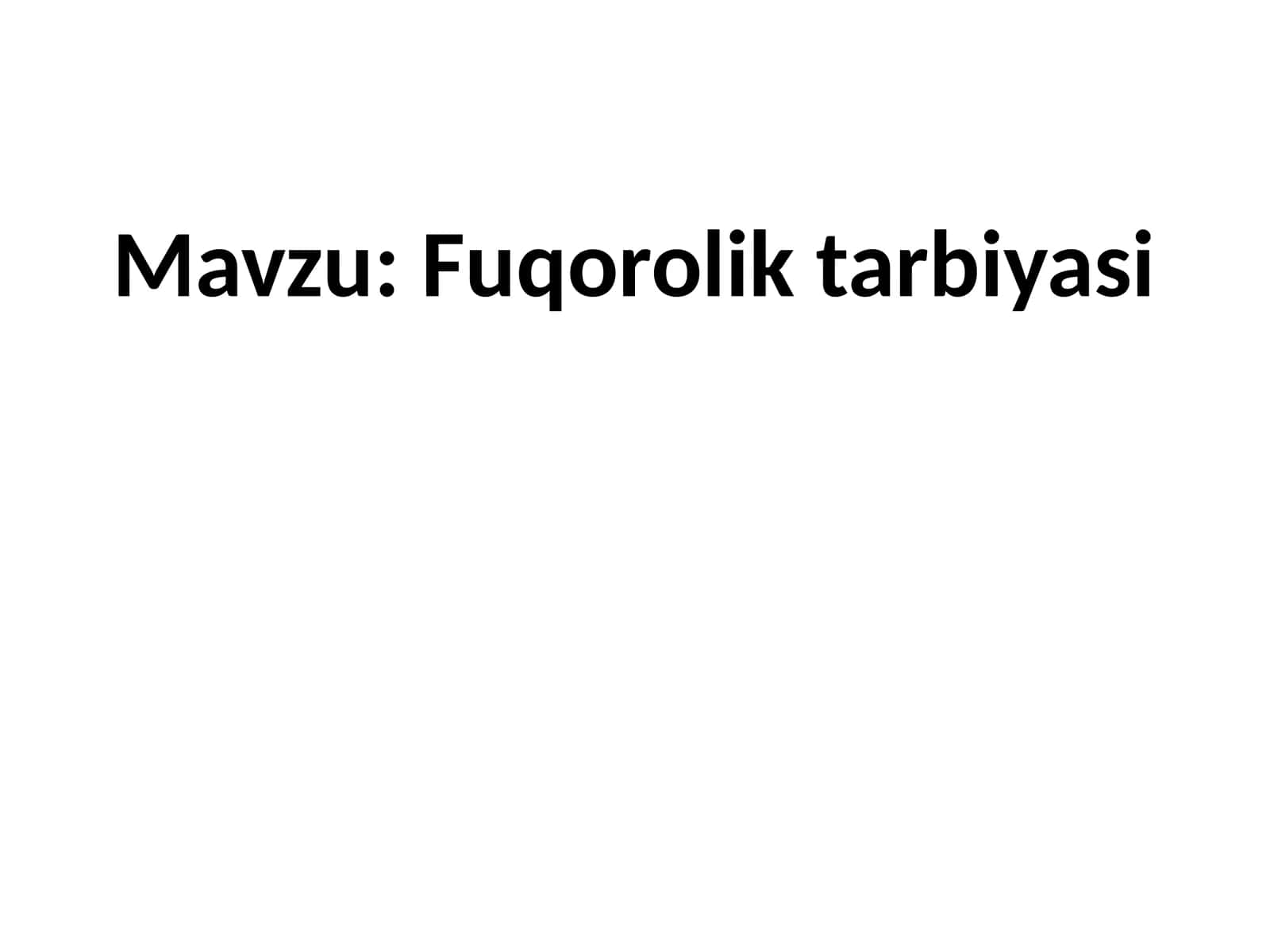 Fuqorolik tarbiyasi 1